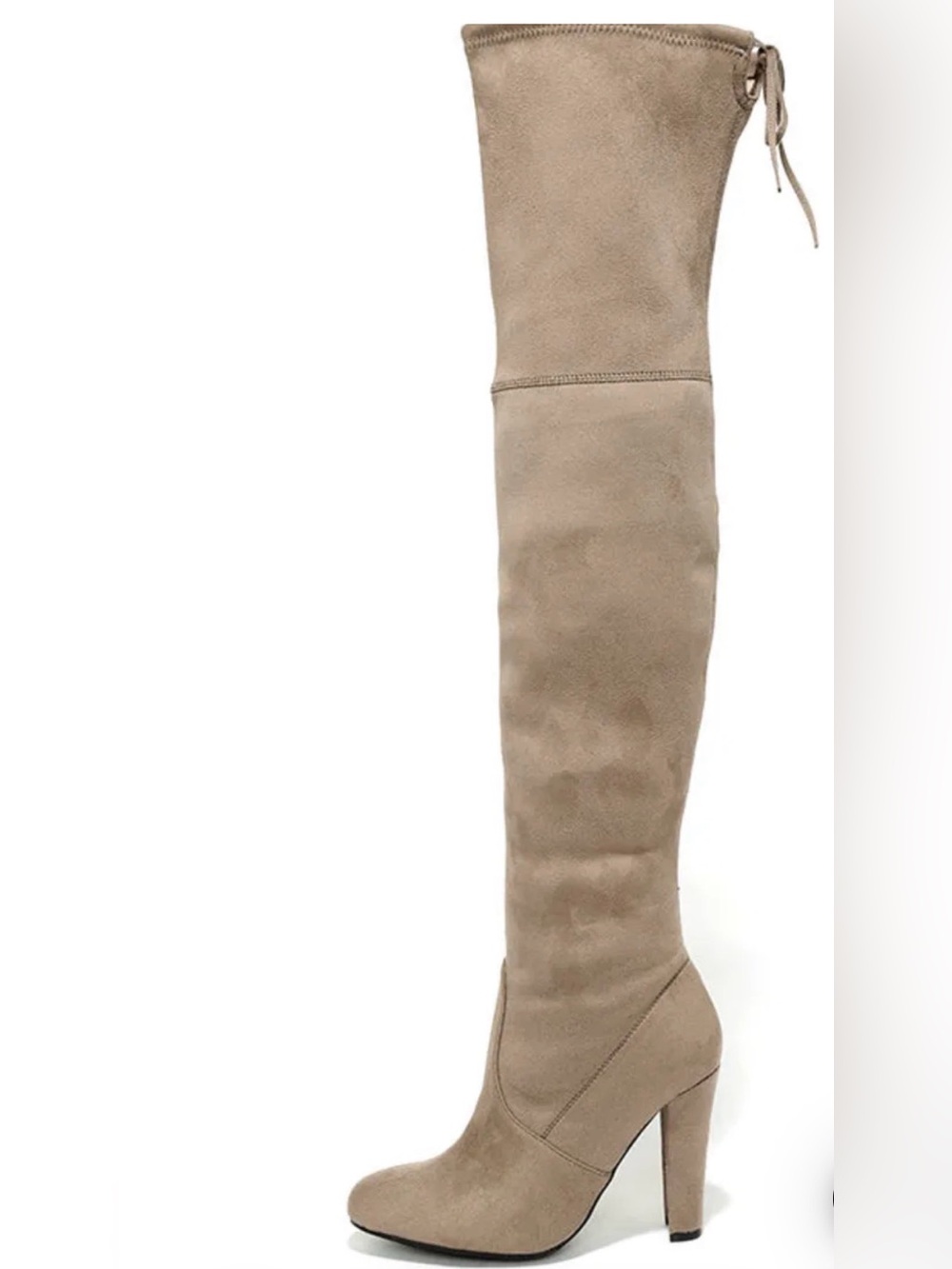 Steve Madden Gorgeous Taupe Suede Over-the-Knee Boots - Picture 9 of 10